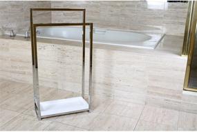 img 1 attached to 🛀 Kingston Brass SCC8261 Pedestal 2-Tier Towel Rack, Steel Construction with Wooden Case, Polished Chrome Finish