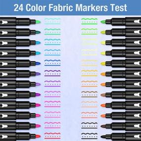 img 3 attached to 🎨 24 Colors Permanent Fabric Markers for Clothes, Shoes, Canvas Bags, Baby Bibs, Onesies - No Bleed, Washable Fabric Paint Pens