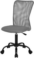 💺 grey mid back mesh desk chair - ergonomic armless computer chair with adjustable lumbar support, rolling swivel, and modern design logo