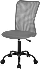 img 4 attached to 💺 Grey Mid Back Mesh Desk Chair - Ergonomic Armless Computer Chair with Adjustable Lumbar Support, Rolling Swivel, and Modern Design