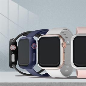 img 3 attached to Полная защита для Apple Watch 44мм: набор из 4 стеклянных чехлов Maledan