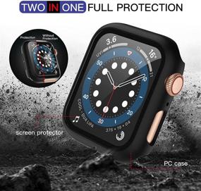 img 2 attached to Полная защита для Apple Watch 44мм: набор из 4 стеклянных чехлов Maledan