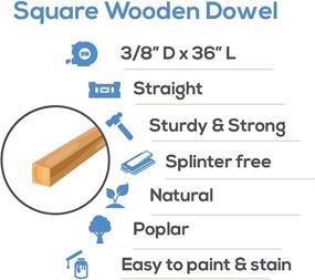 img 1 attached to 🔨 Pack of 10 Wood Square Dowel Rods, 3/8-inch x 36, Ideal for Crafts and Woodworking Projects, Craft Sticks by Woodpeckers