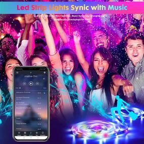 img 3 attached to Enhance Your Bedroom with 65.6ft Ultra Long Smart Music Sync LED Lights – Bluetooth APP Control and Remote Included!