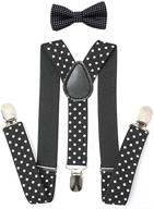👶 adjustable child kids boys and girls suspenders bowtie set - enhancing style and comfort logo