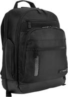 targus revolution travel backpack for 14-inch laptop with protective sleeve and felted phone pocket, black (teb012us) - checkpoint-friendly logo