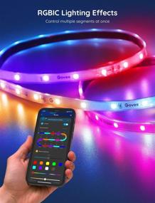 img 2 attached to Govee RGBIC 32.8ft Outdoor LED Strip Lights: Works with Alexa, Google 🌈 Assistant; IP65 Waterproof, App Control; 64 Scene Modes, Music Modes – Home, Garden, Patio