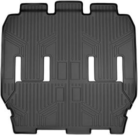 img 4 attached to MAXLINER Floor Mats for 2017-2018 Chrysler Pacifica 7 or 8 Passenger Model (No Hybrid Models) - Enhanced Black 2nd and 3rd Row Liner