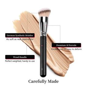 img 2 attached to 🌟 Enhance Your Makeup Routine with the Kugge Under Eye Concealer Brush & Foundation Brush Set - Professional 2PCS Dense Synthetic Angled Flat Top Kabuki Blending Makeup Brushes for Liquid, Cream, and Setting Powder