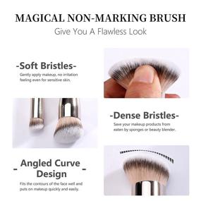 img 1 attached to 🌟 Enhance Your Makeup Routine with the Kugge Under Eye Concealer Brush & Foundation Brush Set - Professional 2PCS Dense Synthetic Angled Flat Top Kabuki Blending Makeup Brushes for Liquid, Cream, and Setting Powder