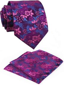 img 4 attached to 🌸 Exquisite Floral Pattern Tie Set: Perfect for Weddings & Special Occasions