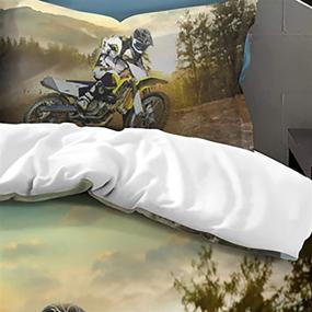 img 1 attached to Motocross Bedding Duvet Cover: Top Choice for Kids' Bedroom Decor in Kids' Bedding Store