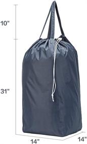 img 1 attached to 🧺 HOMEST 2 Pack Travel Laundry Bags with Handles, Square Base - Carry Up to 3 Loads of Clothes! Machine Washable, Dirty Clothes Storage with Drawstring Closure - Grey