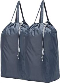 img 4 attached to 🧺 HOMEST 2 Pack Travel Laundry Bags with Handles, Square Base - Carry Up to 3 Loads of Clothes! Machine Washable, Dirty Clothes Storage with Drawstring Closure - Grey