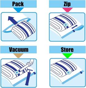 img 1 attached to 👕 Top-Rated ParKoo Jumbo Vacuum Storage Bags - 6 Pack Space Saver Bags with Free Hand Pump for Bedding and Clothes, Ideal for Travel