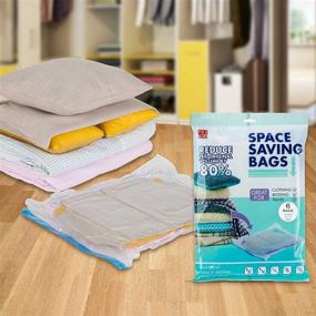 img 2 attached to 👕 Top-Rated ParKoo Jumbo Vacuum Storage Bags - 6 Pack Space Saver Bags with Free Hand Pump for Bedding and Clothes, Ideal for Travel