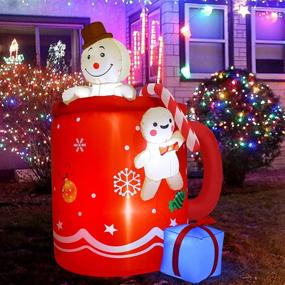 img 2 attached to 6FT Gingerbread Man Christmas Inflatable with LED Lights - Indoor/Outdoor Yard Decoration