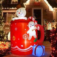 6ft gingerbread man christmas inflatable with led lights - indoor/outdoor yard decoration logo
