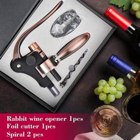 img 3 attached to 🍷 Wine Opener Set: Manual Corkscrew Lever with Foil Cutter, Extra Spiral, and Deluxe Gift Box for Wine Bottle Opening