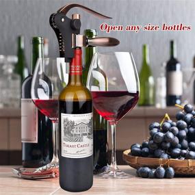 img 2 attached to 🍷 Wine Opener Set: Manual Corkscrew Lever with Foil Cutter, Extra Spiral, and Deluxe Gift Box for Wine Bottle Opening