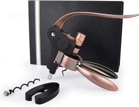 img 4 attached to 🍷 Wine Opener Set: Manual Corkscrew Lever with Foil Cutter, Extra Spiral, and Deluxe Gift Box for Wine Bottle Opening