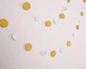 img 1 attached to 🎉 MerryNine Paper Garland - 5 Pack 50ft Glitter Paper Garland Circle Dots Hanging Decor - Paper Banner for Baby Shower, Birthday, Nursery Party Decoration - Circle Polka Dots in White and Gold (5pack 50ft)