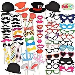 img 3 attached to 📸 Fun-Filled Photo Booth Props for Memorable Moments - Joyin Toy B01F3288OE - 66 Piece Set