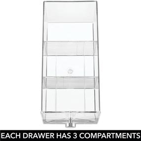 img 1 attached to 🗄️ Clear Plastic Kitchen Pantry Organizer with 3 Drawers - Ideal for Coffee, Tea, Sugar Packets, Sweeteners, Creamers, Drink Pods, and Packets - 3 Sections - mDesign