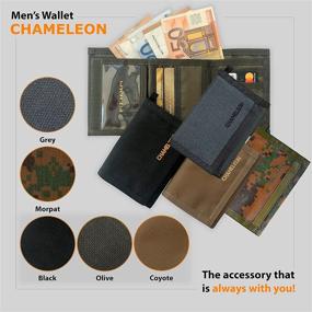 img 3 attached to 🦎 CHAMELEON Velcro Trifold Wallet - Top Choice in Men's Accessories for Every Man