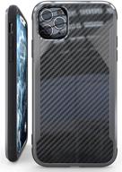 📱 nicexx iphone 11 pro max case - carbon fiber pattern, shockproof, wireless charging compatible, 12ft. drop tested - black logo