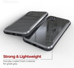 img 1 attached to 📱 Nicexx iPhone 11 Pro Max Case - Carbon Fiber Pattern, Shockproof, Wireless Charging Compatible, 12ft. Drop Tested - Black