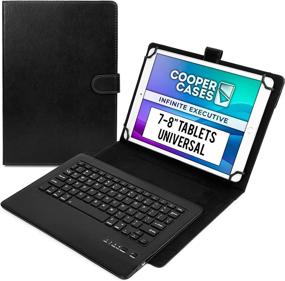 img 4 attached to 💼 Cooper Infinite Executive Keyboard Case: Universal Fit Folio Cover & Bluetooth Wireless Keyboard for 7-8" Tablets