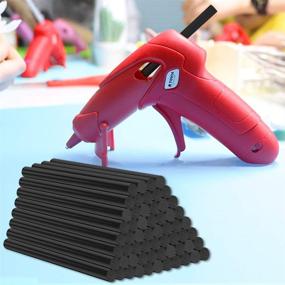 img 1 attached to 🔥 Mini Glue Gun Refill Sticks 4'' x 0.27'' | 60-Pack Black Dual Temp Hot Glue Sticks