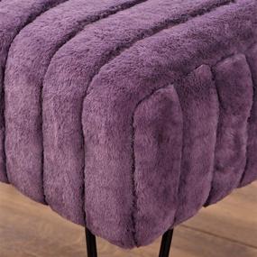 img 2 attached to 🪑 Home Soft Things Super Mink Faux Fur Purple Ottoman Bench - 19x13x17 Inch, BlackBerry - Living Room Foot Rest Stool - Entryway Makeup Bench - End of Bed Bedroom Home Decor Chair