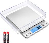 🔢 kizing digital kitchen scale, 500g/0.01g small pocket jewelry scale, backlit lcd display, food scale for cooking, baking, and weight measurement, stainless steel, battery included, silver logo