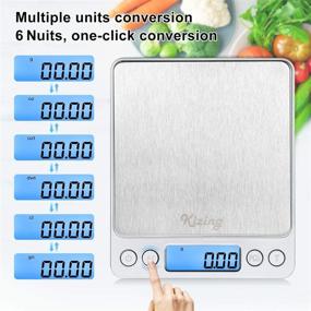 img 2 attached to 🔢 Kizing Digital Kitchen Scale, 500g/0.01g Small Pocket Jewelry Scale, Backlit LCD Display, Food Scale for Cooking, Baking, and Weight Measurement, Stainless Steel, Battery Included, Silver