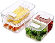 🍅 sanno fridge food storage containers: keep your produce fresh with stackable vegetable and fruit organizer set of 2 логотип