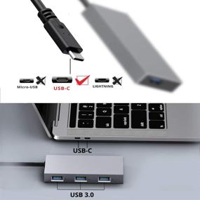 img 1 attached to ✨ Enhanced Efficiency: MOSDART USB-C to 4 Ports USB 3.0 Hub Adapter for MacBook Pro, iMac, Chromebook, Pixelbook, XPS, Samsung S9 and More