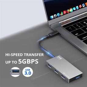 img 3 attached to ✨ Enhanced Efficiency: MOSDART USB-C to 4 Ports USB 3.0 Hub Adapter for MacBook Pro, iMac, Chromebook, Pixelbook, XPS, Samsung S9 and More
