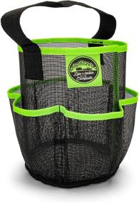 img 4 attached to Black Mesh Shower Caddy Organizer Tote with Pockets and Carry Handle by Camco - Ideal for Dorms, Gym, Camping, Beach, and Travel. Quick-Drying for Organizing Bathroom Toiletries and Products (51997)