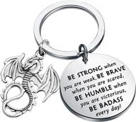 🐉 bobauna dragon keychain - inspiring gift for dragon lovers: be strong, be brave, be humble logo