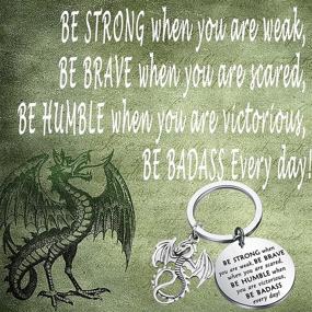 img 1 attached to 🐉 Bobauna Dragon Keychain - Inspiring Gift for Dragon Lovers: Be Strong, Be Brave, Be Humble