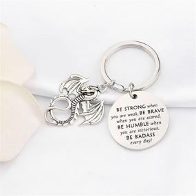 img 2 attached to 🐉 Bobauna Dragon Keychain - Inspiring Gift for Dragon Lovers: Be Strong, Be Brave, Be Humble