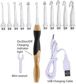img 2 attached to 🧶 Lighted Crochet Hooks Set - 11 Sizes with Case, Rechargeable Hook with Light from 2.5mm to 8mm