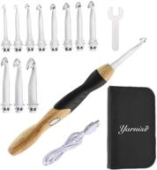 🧶 lighted crochet hooks set - 11 sizes with case, rechargeable hook with light from 2.5mm to 8mm logo