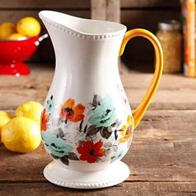 img 3 attached to 🌸 The Pioneer Woman Flea Market Decorated Floral 2-Quart Pitcher (1) - Charming Vintage Style for Serving and Decorating