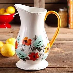 img 4 attached to 🌸 The Pioneer Woman Flea Market Decorated Floral 2-Quart Pitcher (1) - Charming Vintage Style for Serving and Decorating