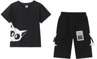 👕 boys' clothing sets: shirt shorts outfits - clothes 10 12 size logo