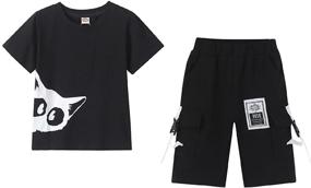 img 4 attached to 👕 Boys' Clothing Sets: Shirt Shorts Outfits - Clothes 10 12 Size