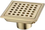 🚿 4-inch square shower drain by nicmondo - removable grate cover, 304 stainless steel, 11cm x 11cm, pvd brushed gold finish logo